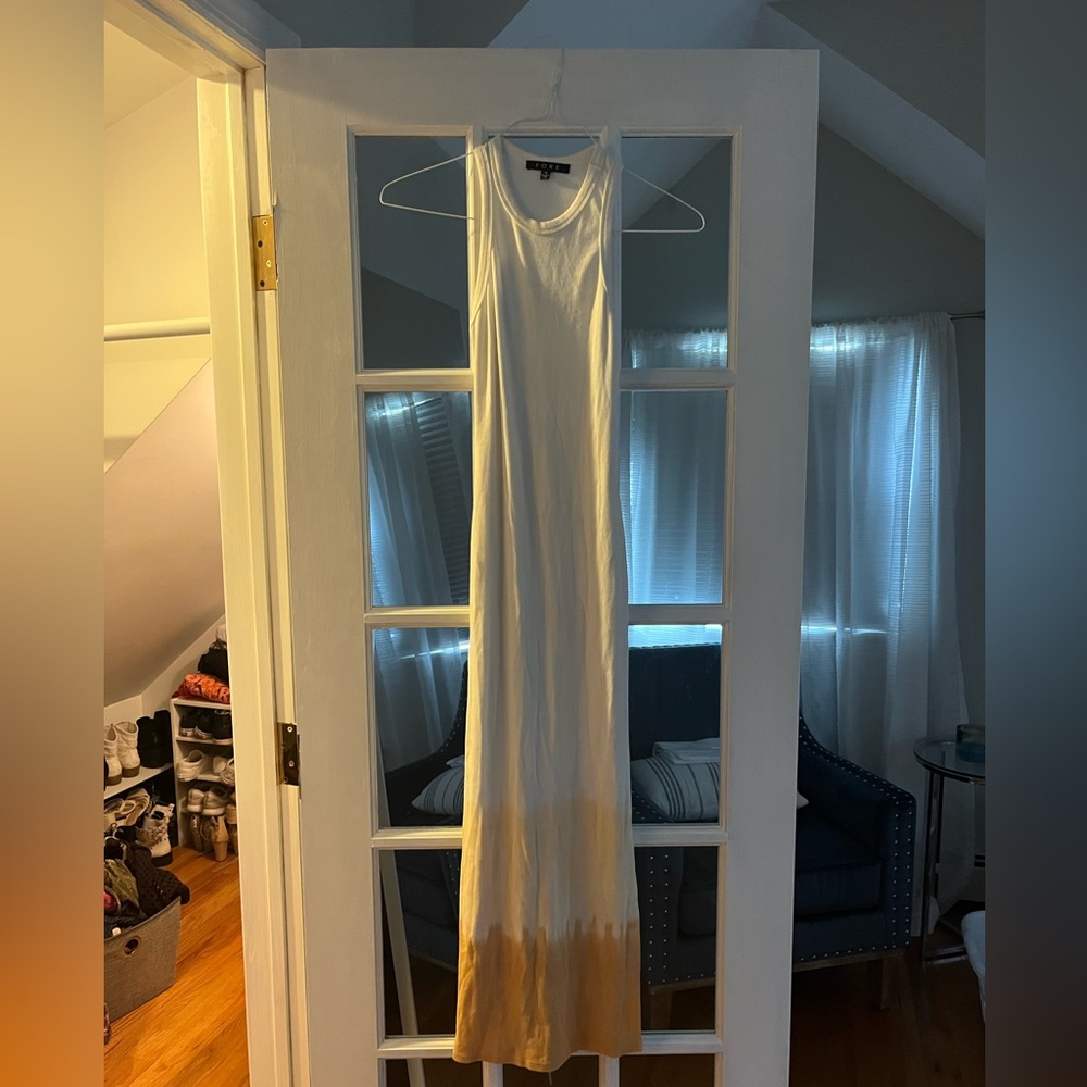 White ombre summer midi dress